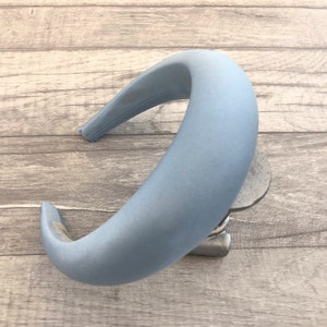 Baby Blue Satin Padded headband, Headpiece, 4 cms wide