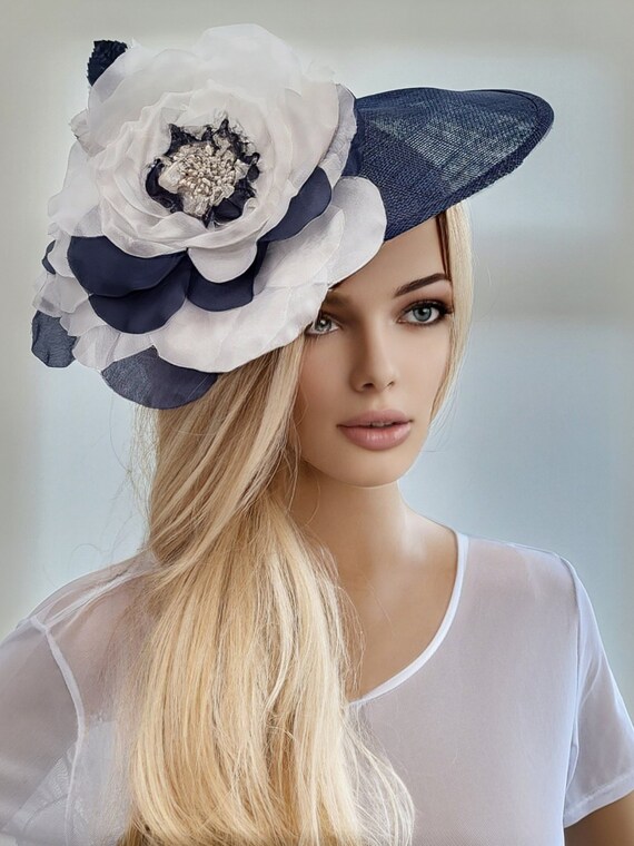 Flower Fascinator Percher Hat Latte 