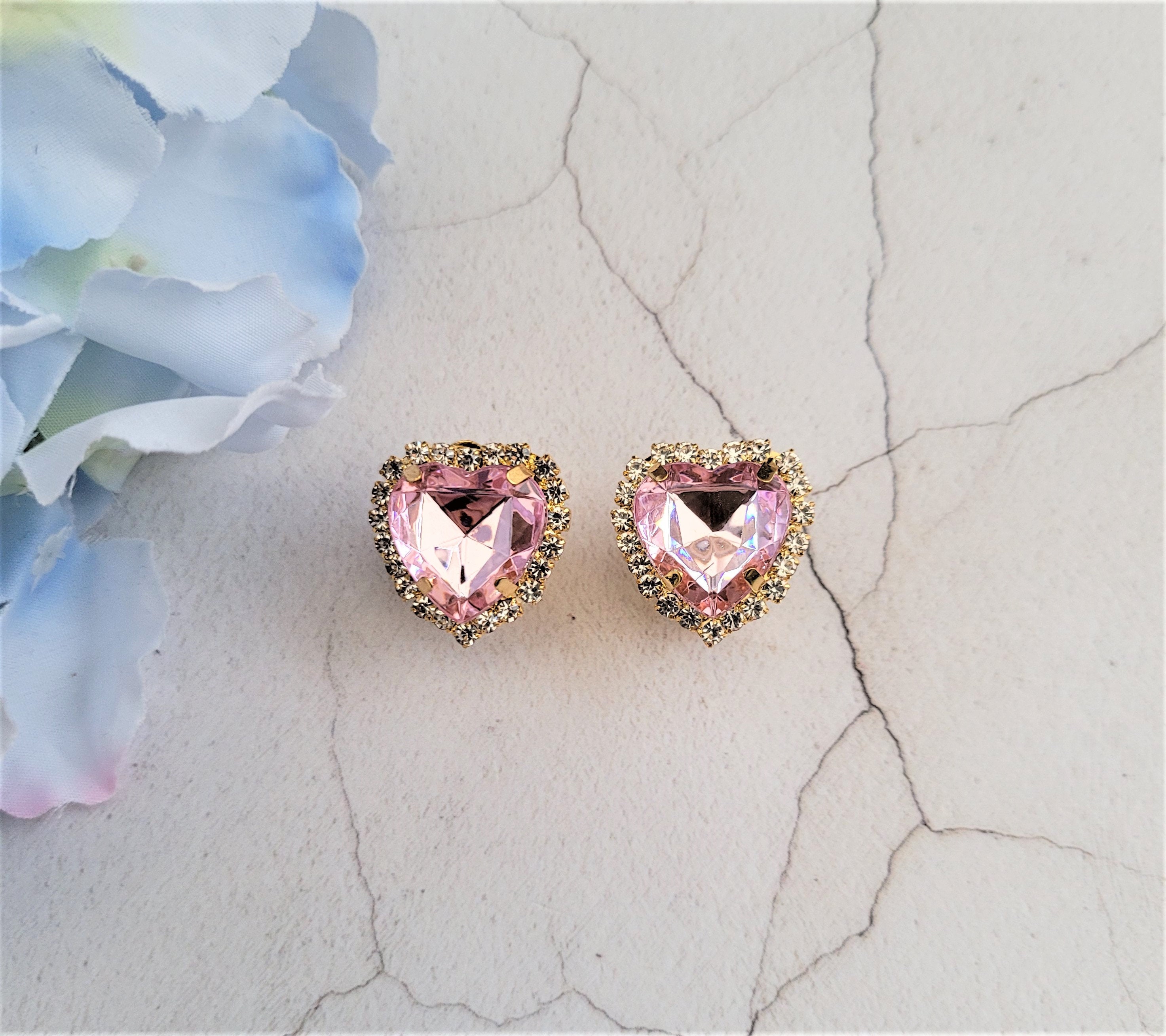アクセサリー Crystal Heart Shaped Pierces herlipto Crystal Heart Velour Chouchou