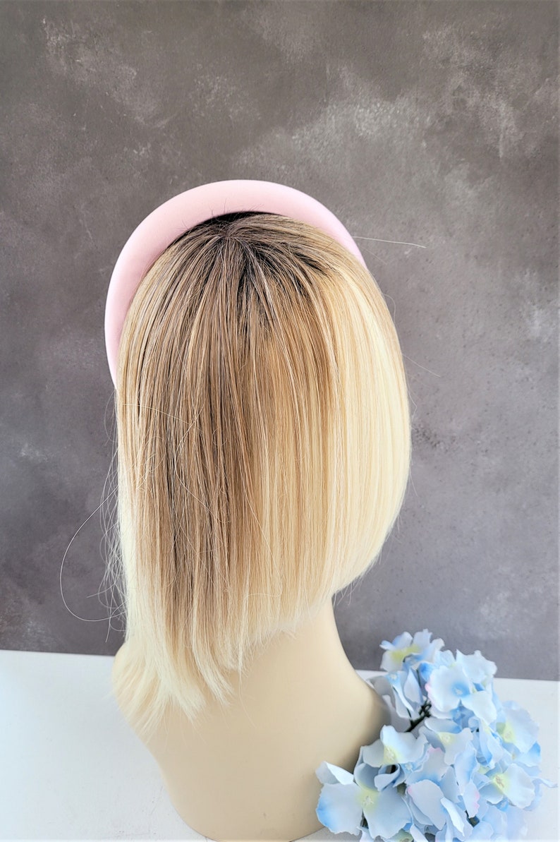 Candy Pink Duchesse Satin Deeply Padded Domed headband alice band hair band 4 cms Matador spanish style halo rounded padding image 5