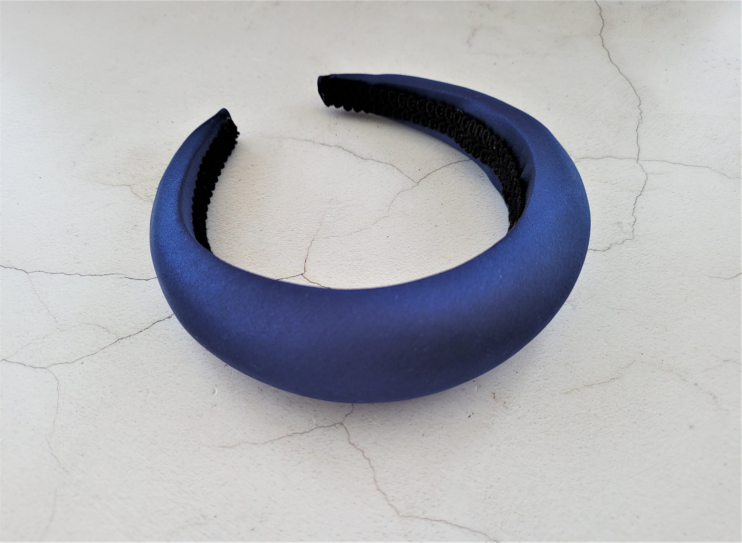 Navy Blue Satin headband Deeply Padded Duchess Satin alice Etsy