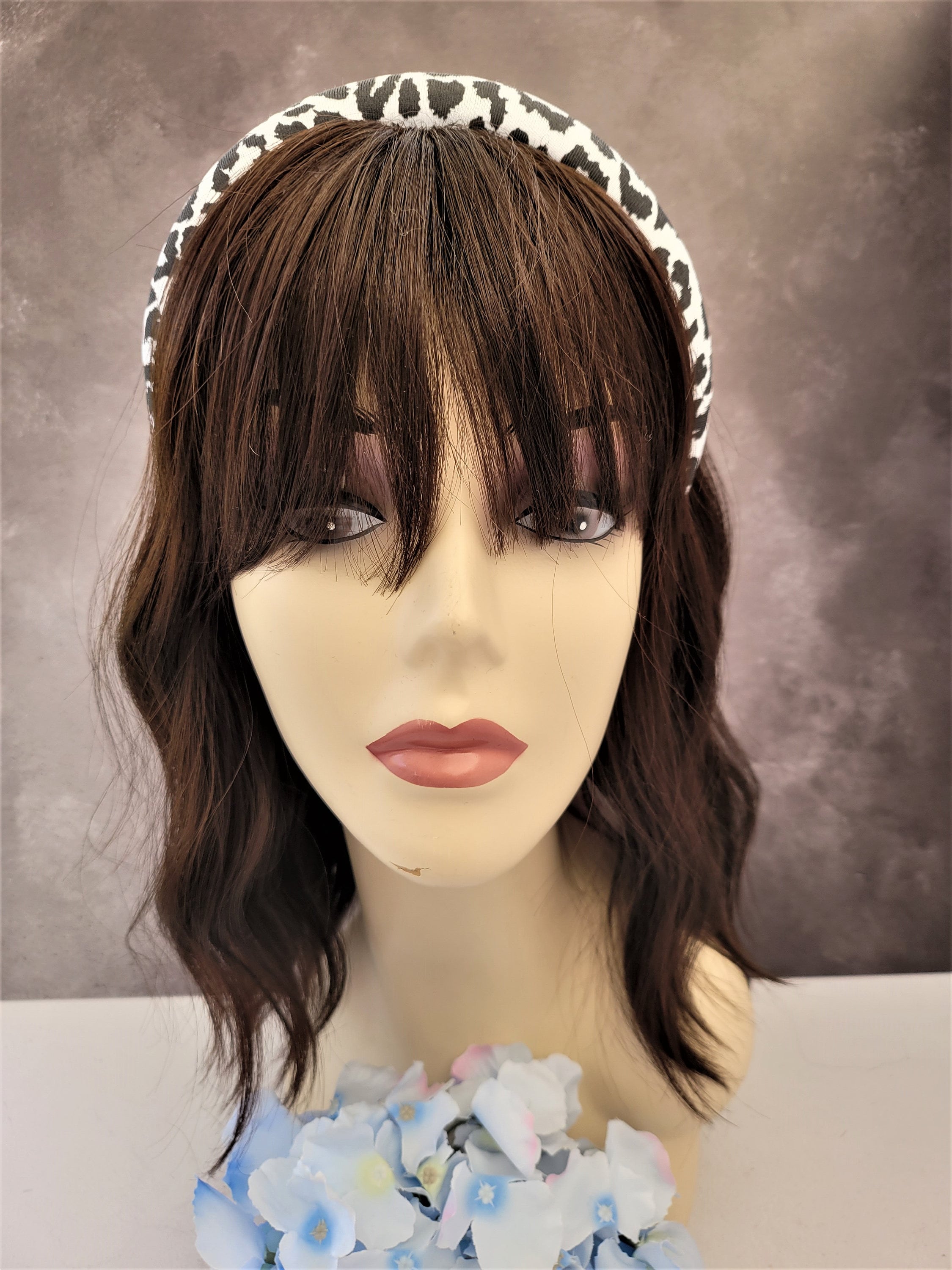 Leopard Print Padded Headband, Black and White Dome Style - Etsy