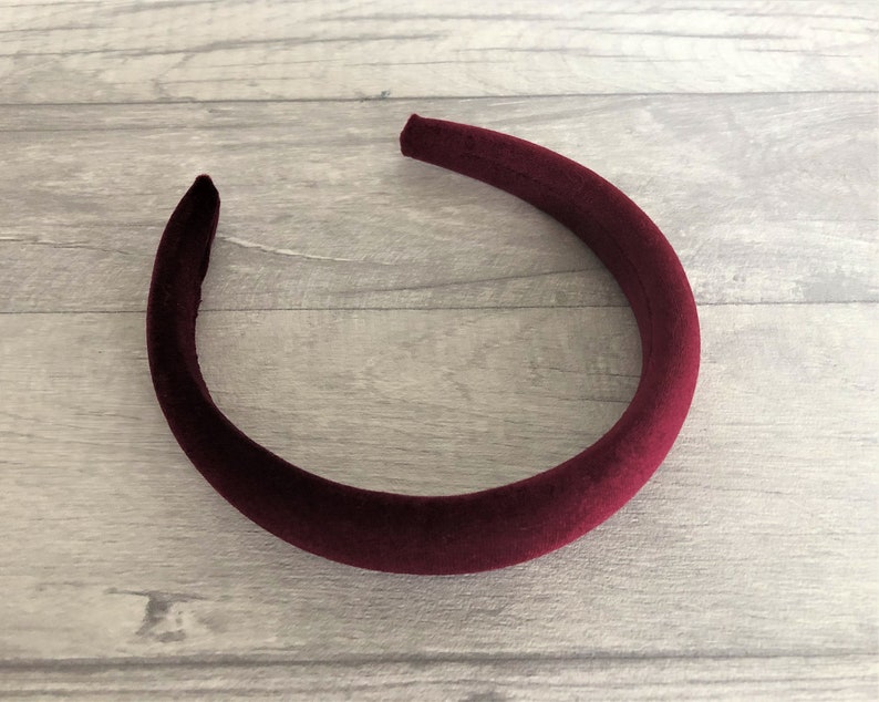 Burgundy Wine Red Velvet Padded Headband Alice Band Hair Band Etsy UK