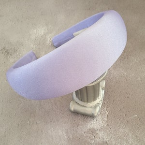 Lilac Padded headband, Satin headpiece, 4 cms Wide hair band, fascinator,