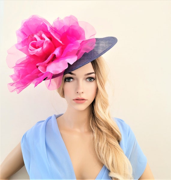 Big Bright Pink Flower Fascinator 