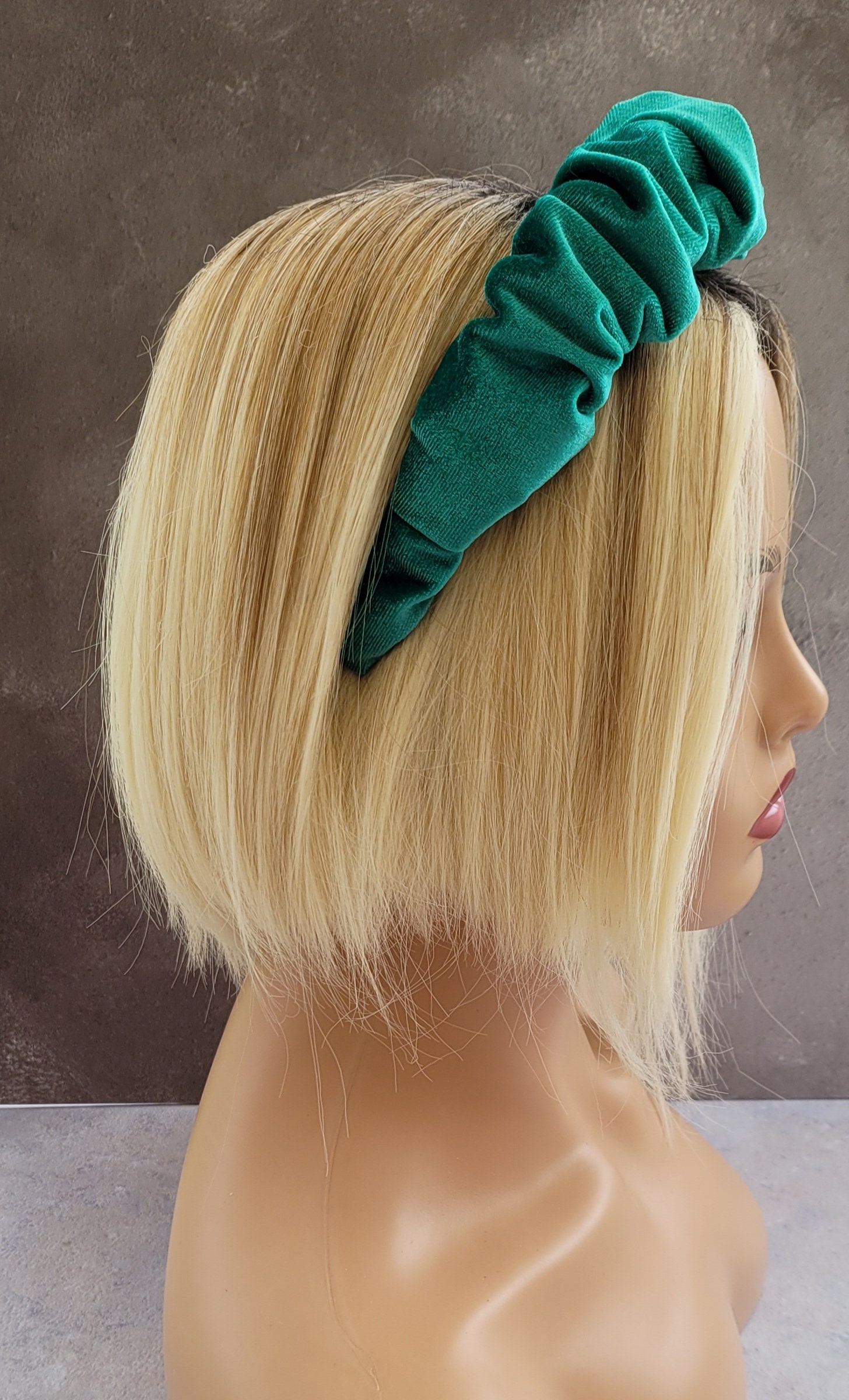 Green Ruffle Embellished Headband Twine and Love | Shimmer Jeweled Knot Headband | Custom Headband main image 3