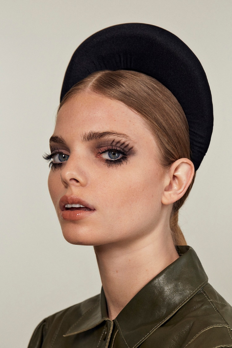 Black Extra Padded headband in Soft Sheen Satin Matador Etsy