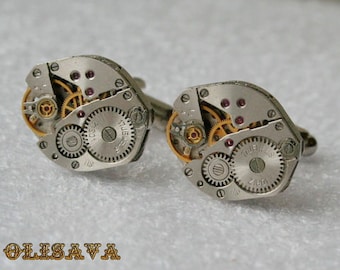 Steampunk-manchetknopen, vintage uurwerksieraden
