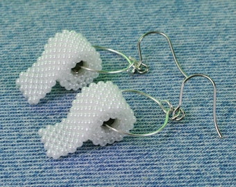 Funny Earrings  Toilet Paper Seed Bead ,  Beaded earrings , gag gift , toilet paper earrings , toilet paper