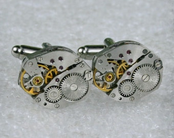 Vintage steampunk-manchetknopen, uurwerksieraden