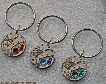Steampunk Watch Movement Keychain, Vintage Clockwork (20mm)