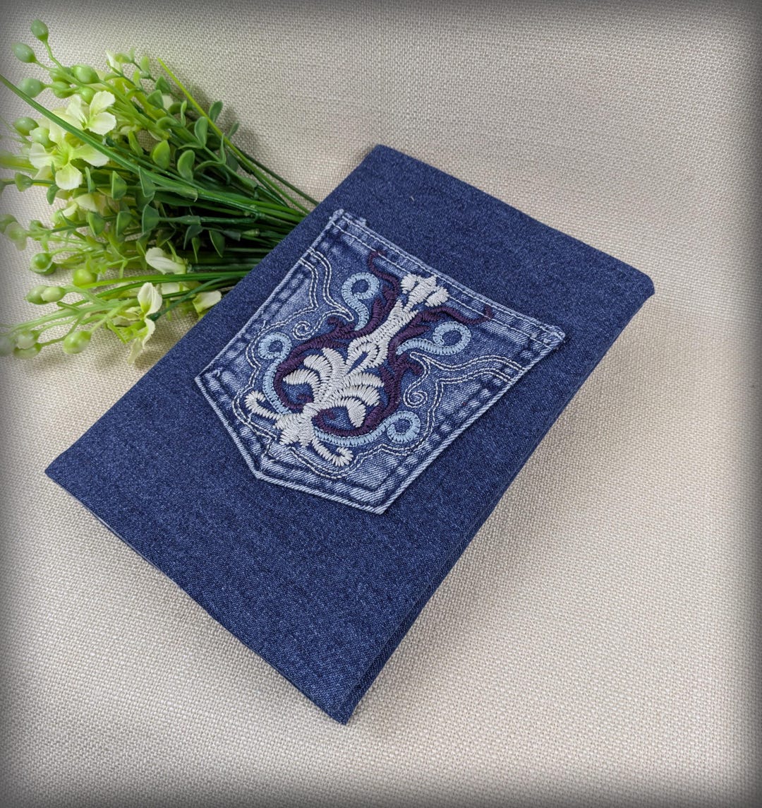 Denim Upcycled Notebook Cover, Notepad , Journal, Stationery - Etsy