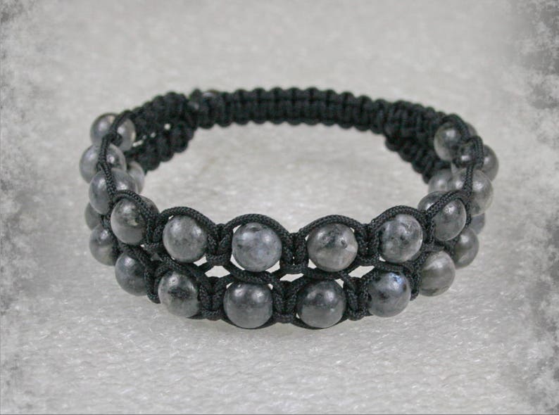 Stone bracelet Labradorite Bracelet Double men Shamballa bracelet with 8 mm Labradorite beads