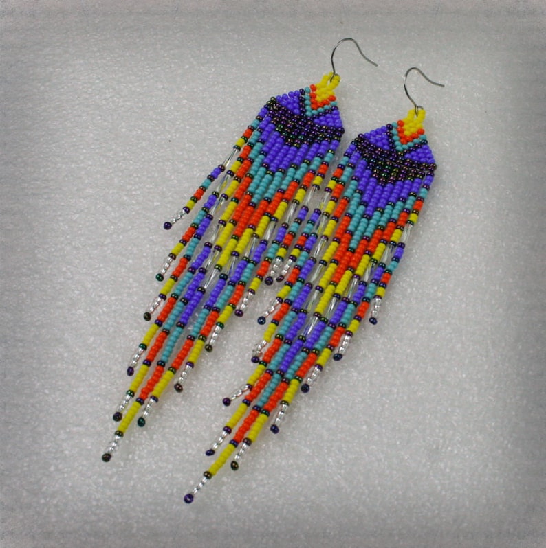 Fringe Beaded Earrings Tribal Ethnic indian Boho Style - Etsy