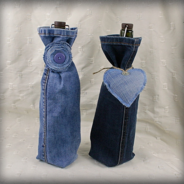 Denim Wine Bag Etsy
