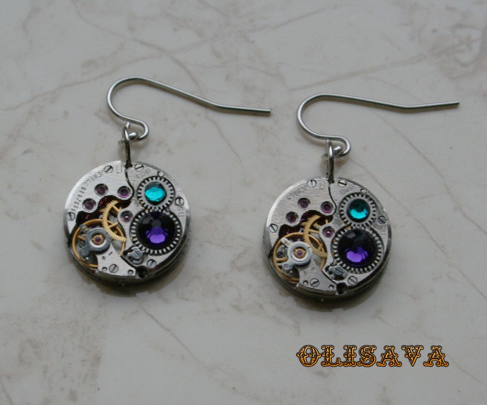 Steampunk Earrings With Vintage Mechanical Watch Movement and Etsy