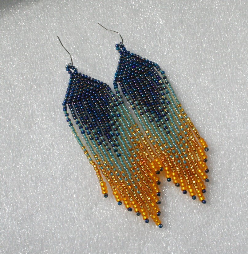 Fringe Earrings Long Indian Style Beaded Earrings Boho - Etsy Canada