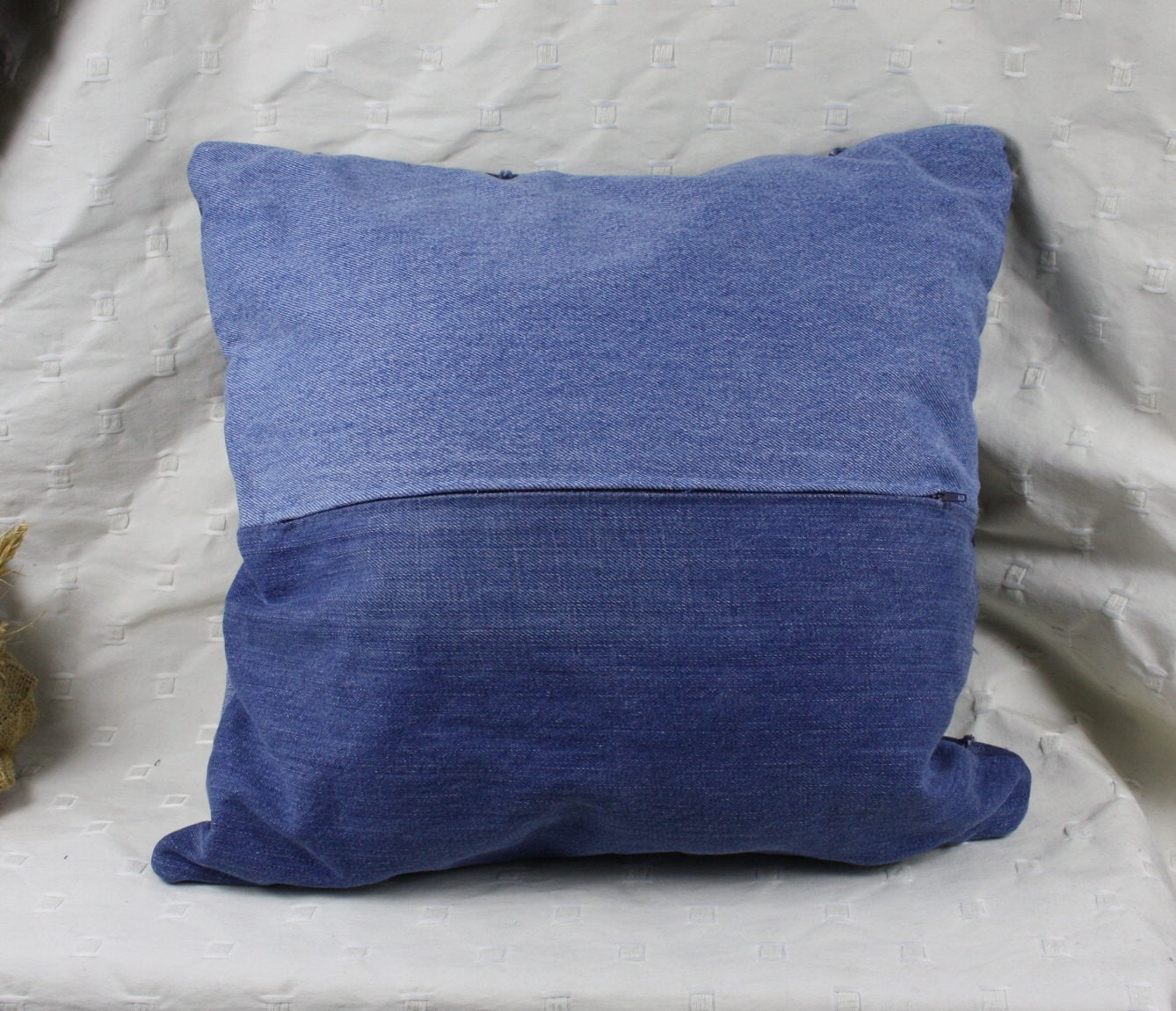Denim Cushion Cover Blue Pillow Cover Patchwork Cushion 