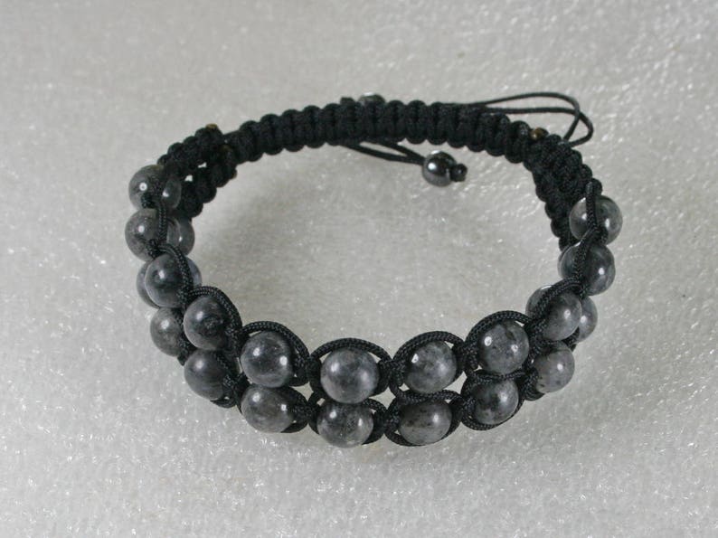 Stone bracelet Labradorite Bracelet Double men Shamballa bracelet with 8 mm Labradorite beads