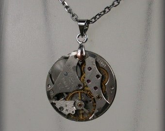 Watch movement  Steampunk   Pendant   ,  Steampunk Jewelry , Steampunk Jewelry , Clockwork Pendant