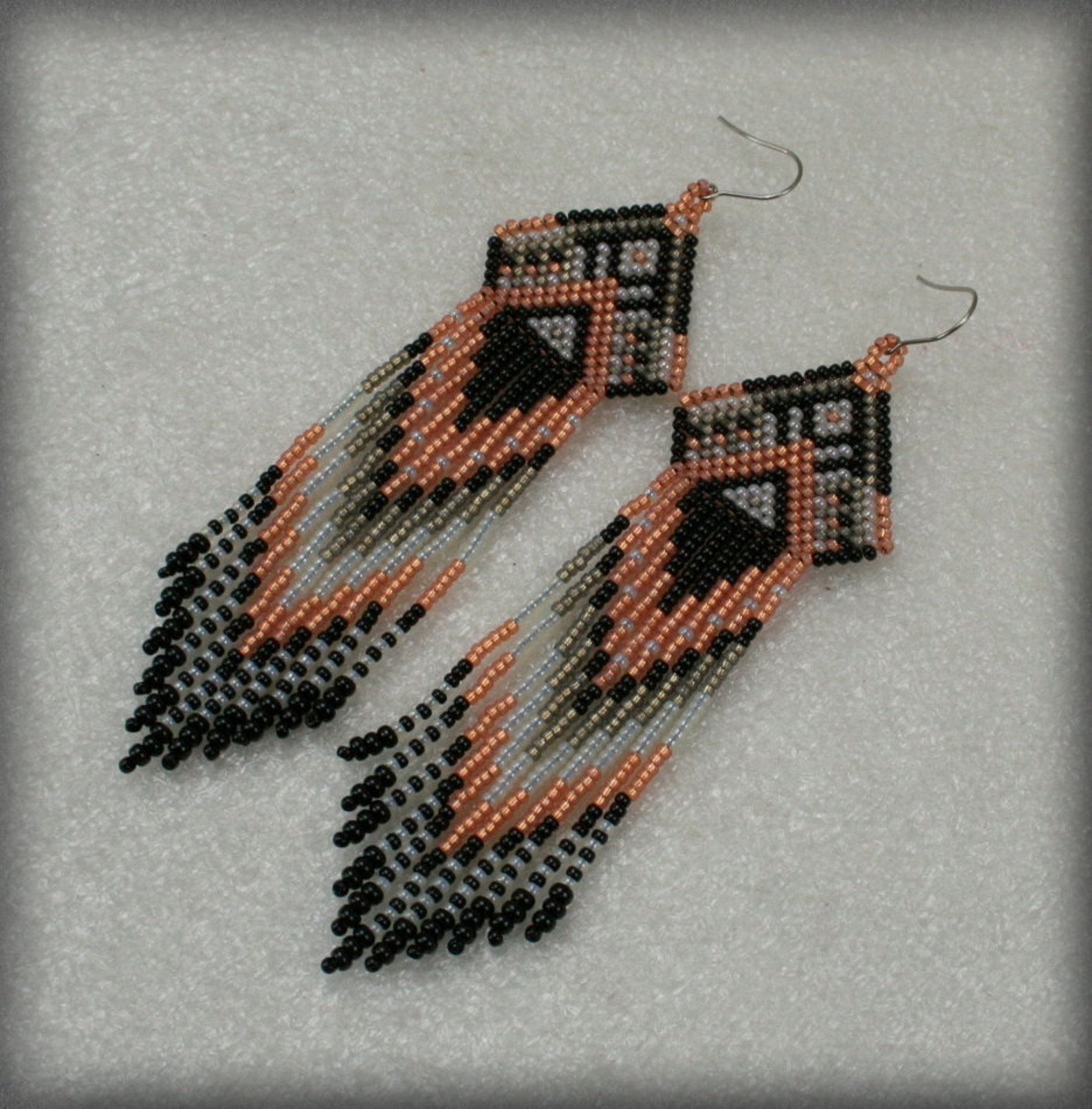 Fringe Earrings Long Indian Style Beaded Earrings Tribal Etsy