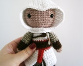 Amigurumi Altair, Assassin's Creed crochet toy, Altair plushie, Altair stuffed toy