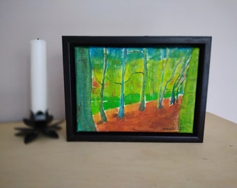 Autumn Trees, Shorne Woods Kent. Box Frame Oil Painting