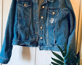 Womens denim jacket, blue Jean jacket, vintage jacket, 80s vintage jacket