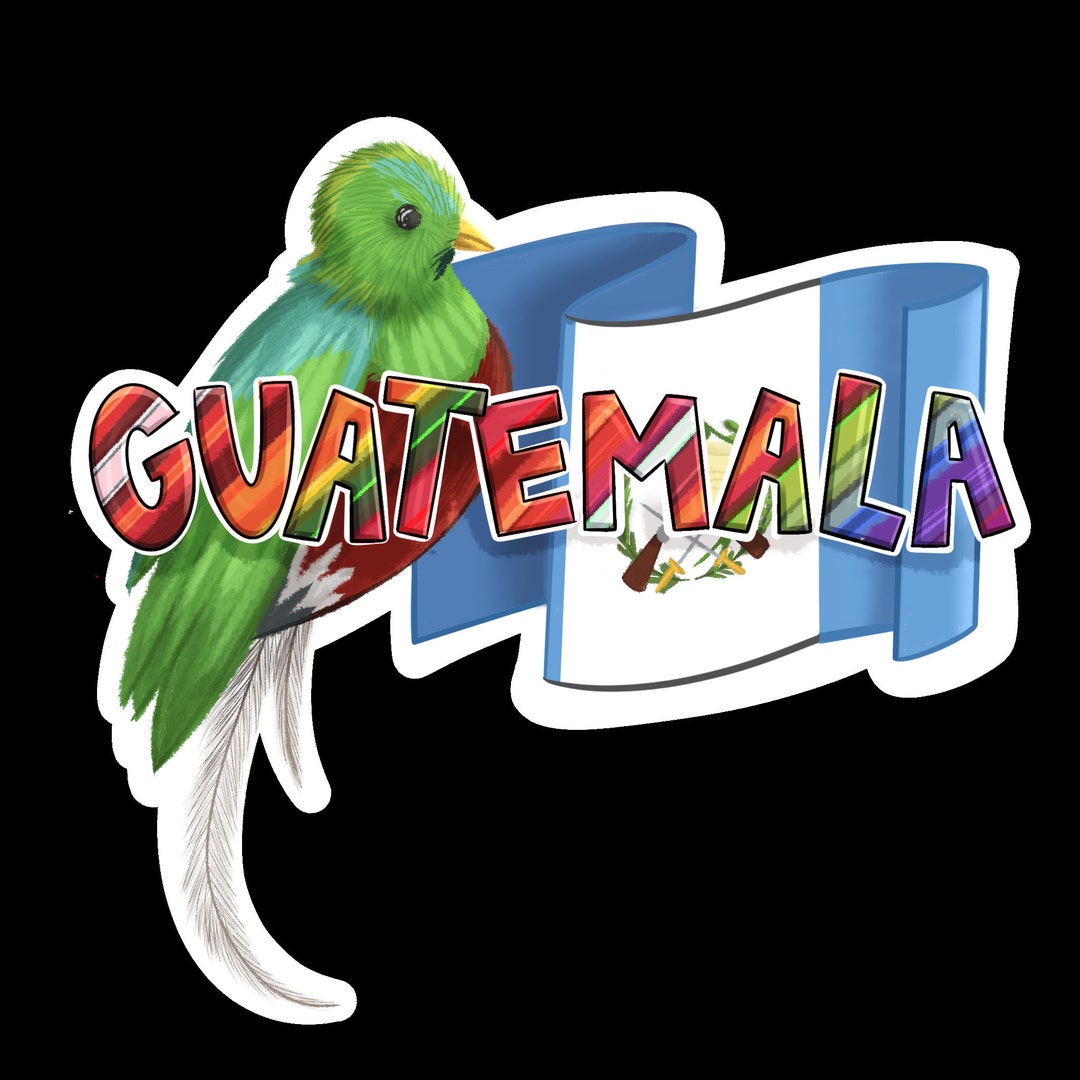 Guatemala Quetzal Flag Sticker Heritage Country Sticker Etsy