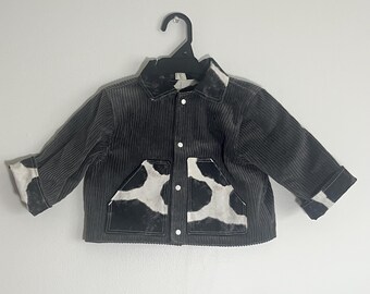 Reversible Corduroy Cow baby/toddler Chore Coat