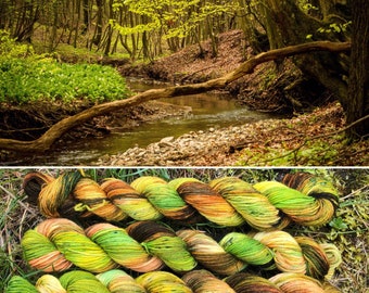 Spring is Here 20g Miniskein, indie dyed merino nylon sock yarn