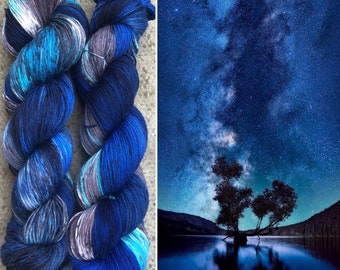 Night Sky, indie dyed merino nylon sock yarn