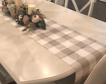 TAN TABLE RUNNER Plaid Buffalo Check Tan Table Runners Christmas Decorative Wedding Holidays Table Runner Home decor 48 60 72 84 96
