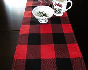 BUFFALO CHECK TABLE Runner Plaid Table Runners Wedding Showers Red Blue Tan Black Buffalo Check Plaid Christmas Wedding 48 60 72 84 96
