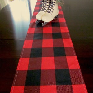 RED BLACK Buffalo Check Farmhouse Table Runner Chracoal StripeTable Runner Chevron Table Runner Black 48 60 72 84