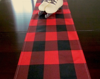 RED BLACK Buffalo Check Farmhouse Table Runner Chracoal StripeTable Runner Chevron Table Runner Black 48 60 72 84