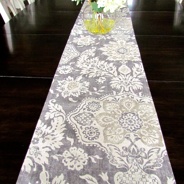 Gray Chevron Table Runner Etsy