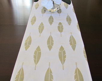 GOLD TABLE RUNNER Metalic Gold Feathers Table Runners Gold Yellow Table Runner 12 x 60 13 x 72 13 x 84 14 x 96