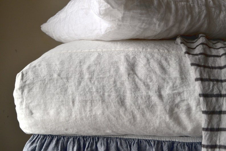 Ivory Heavy Linen Fitted Sheet Rustic Heavyweight Natural Etsy