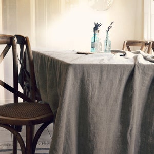 Rustic Stonewashed Linen Tablecloth