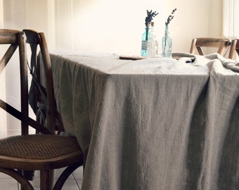 Rustic Stonewashed Linen Tablecloth