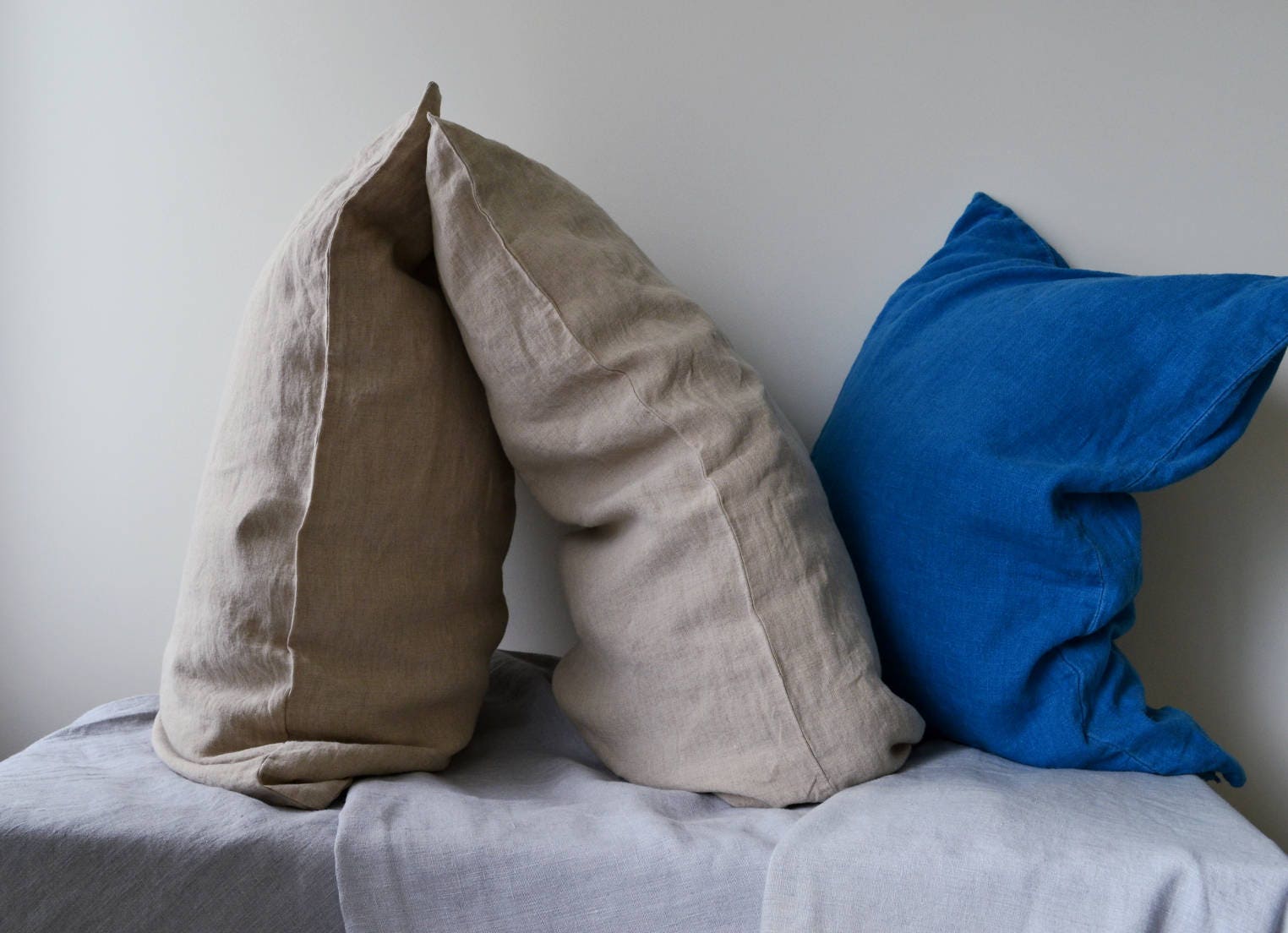 Natural Stonewashed Linen Pillow Sham. Undyed Natural Linen Etsy