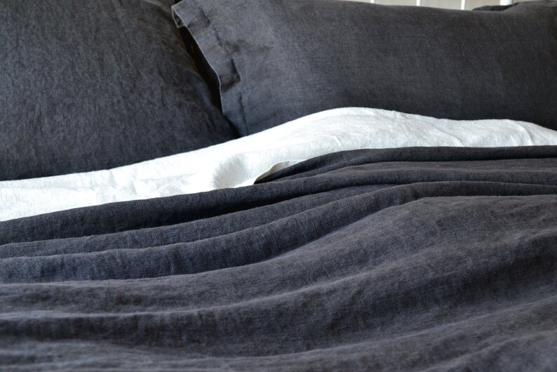 Peppercorn Heavy Weight Rustic Linen Duvet cover/ Doona cover/ Etsy