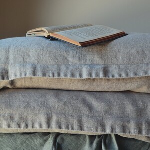 Linen Pillow Sham in its Natural Colour. Rustic Inspired, Heavyweight Bedding. Standard, King and Euro Sizes image 2