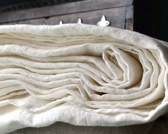 White linen sheet- Antique white or Pure white stonewashed natural linen, White linen bedding