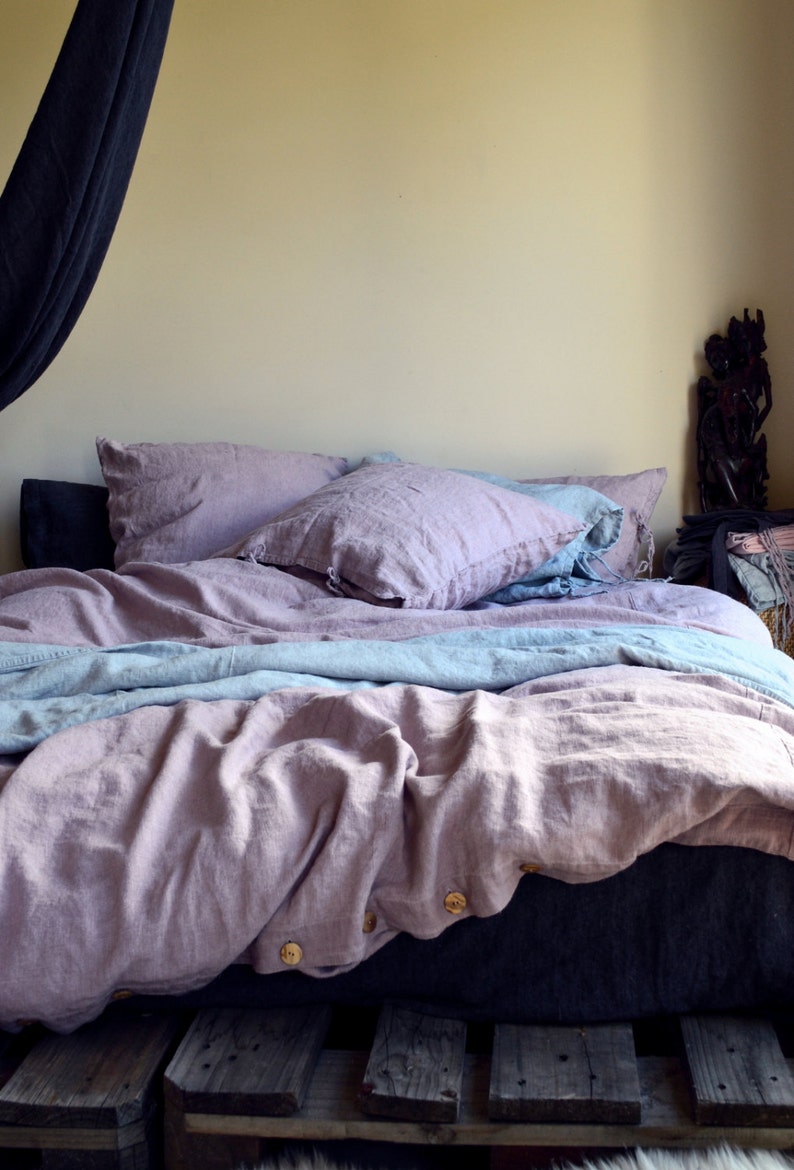 Faded Lilac Rustic Heavyweight Linen Pillowcase Standard Etsy