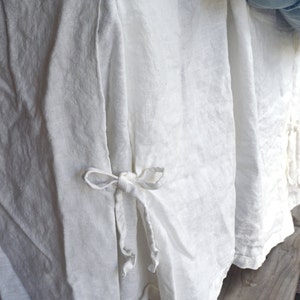 Heavy Linen Box Pleated Bedskirt in Ivory. Heavyweight, rustic/ valance/ dust ruffle. Stonewashed bedding by House of Baltic Linen image 4