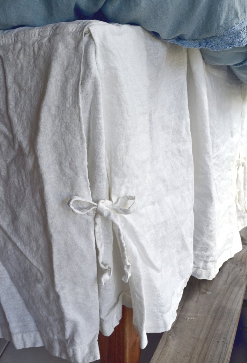 Box Pleated Ivory Heavy Weight Rustic Linen Bedskirt /valance Etsy
