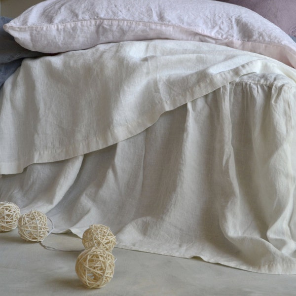 Pure Linen Ruffled Bedskirt main image 1