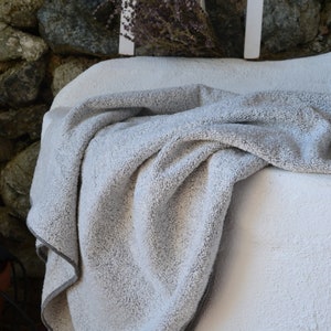 Unique natural terry linen bath towel/ Linen Spa Towel/ Bath Sheet. Heavy natural linen image 5